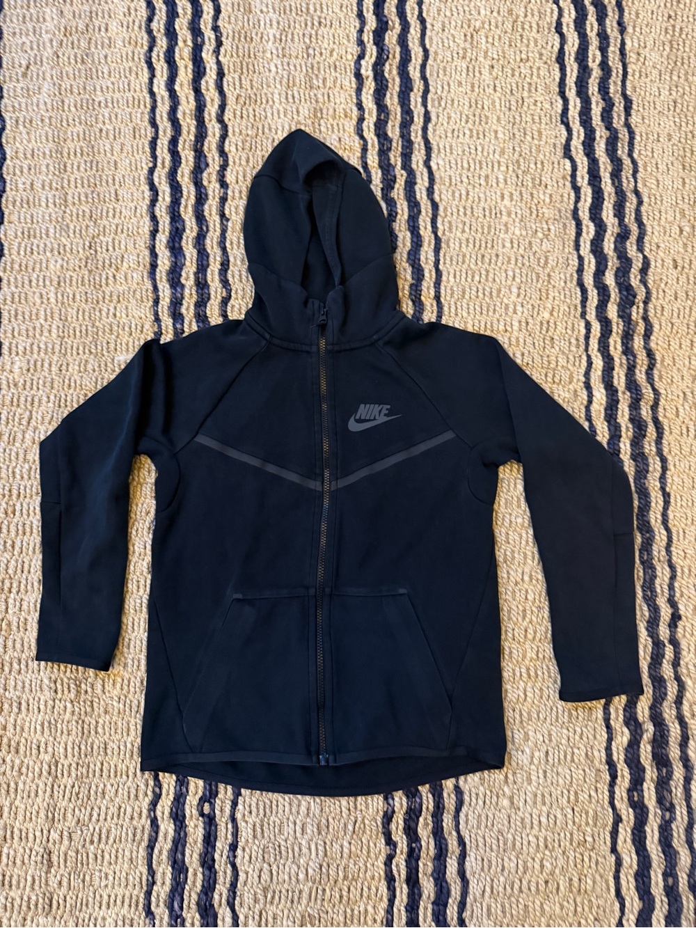Nike Kids Black Full-Zip Hooded Jacket .